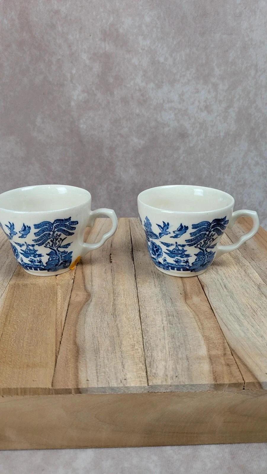Lot de 2 tasses anglaises décor bleu style Willow – photo 2